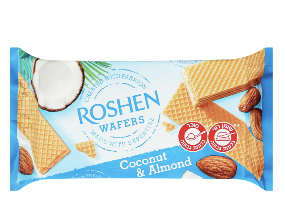 Вафлі Roshen Wafers кокос мигдаль 216г